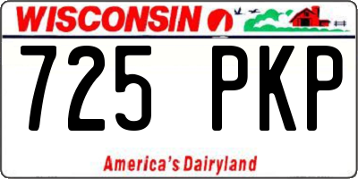 WI license plate 725PKP
