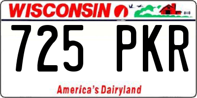 WI license plate 725PKR