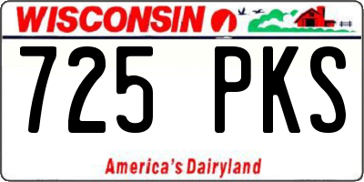 WI license plate 725PKS