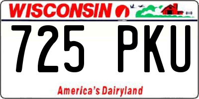 WI license plate 725PKU