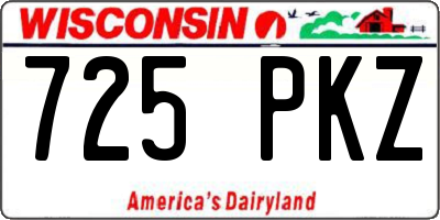WI license plate 725PKZ
