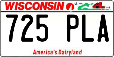 WI license plate 725PLA