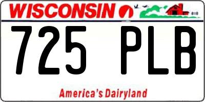 WI license plate 725PLB