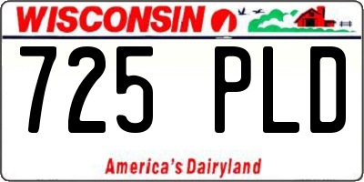 WI license plate 725PLD