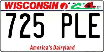 WI license plate 725PLE