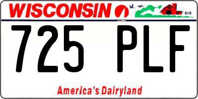 WI license plate 725PLF