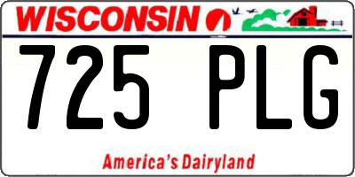 WI license plate 725PLG