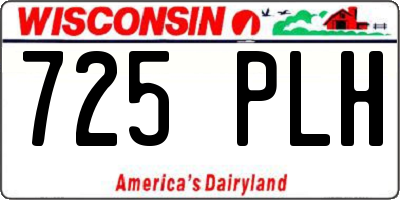 WI license plate 725PLH