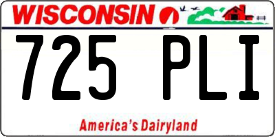 WI license plate 725PLI