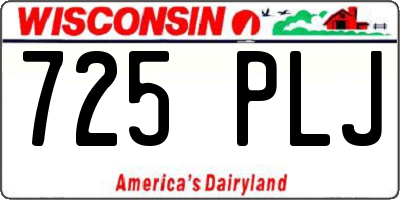 WI license plate 725PLJ