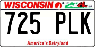 WI license plate 725PLK