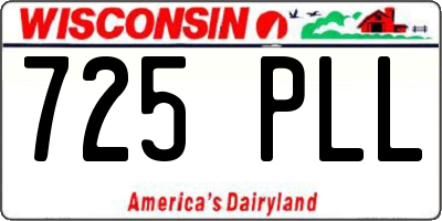 WI license plate 725PLL