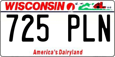 WI license plate 725PLN