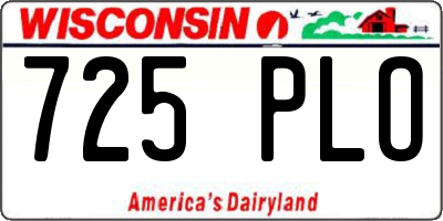 WI license plate 725PLO
