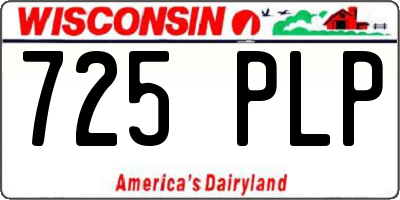 WI license plate 725PLP