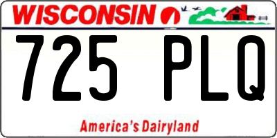 WI license plate 725PLQ