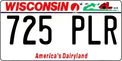 WI license plate 725PLR