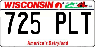 WI license plate 725PLT
