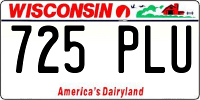 WI license plate 725PLU