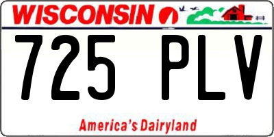 WI license plate 725PLV