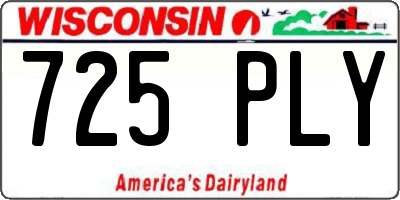 WI license plate 725PLY