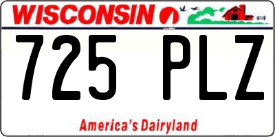 WI license plate 725PLZ