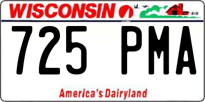 WI license plate 725PMA