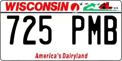 WI license plate 725PMB