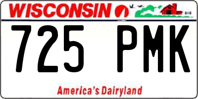 WI license plate 725PMK
