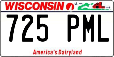 WI license plate 725PML
