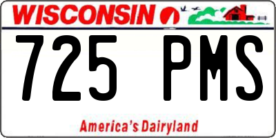 WI license plate 725PMS
