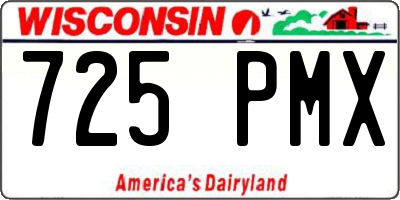 WI license plate 725PMX