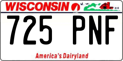 WI license plate 725PNF