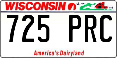 WI license plate 725PRC