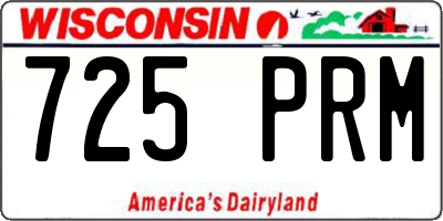 WI license plate 725PRM