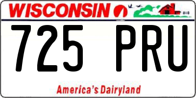 WI license plate 725PRU