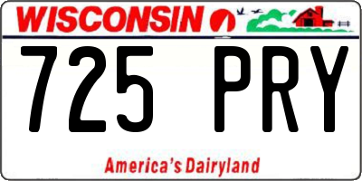 WI license plate 725PRY