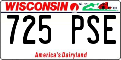 WI license plate 725PSE