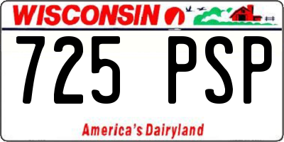 WI license plate 725PSP