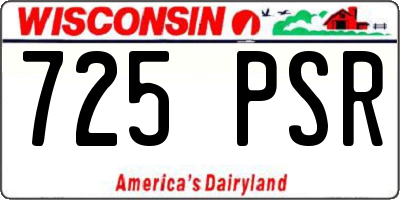 WI license plate 725PSR