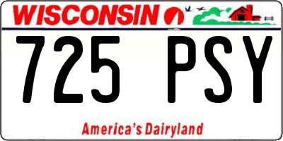 WI license plate 725PSY