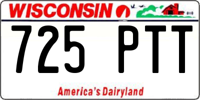 WI license plate 725PTT
