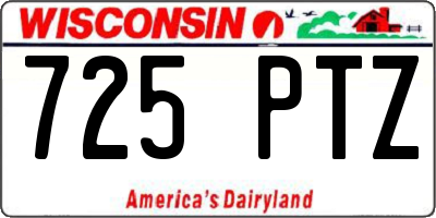 WI license plate 725PTZ