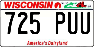 WI license plate 725PUU