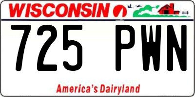 WI license plate 725PWN