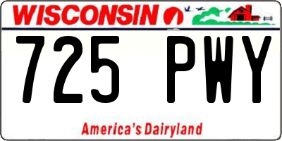 WI license plate 725PWY