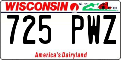 WI license plate 725PWZ