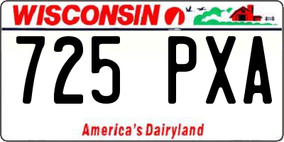WI license plate 725PXA