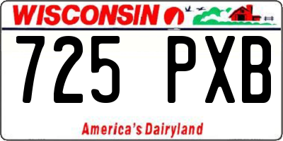 WI license plate 725PXB