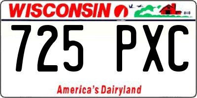 WI license plate 725PXC